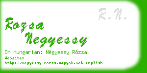 rozsa negyessy business card